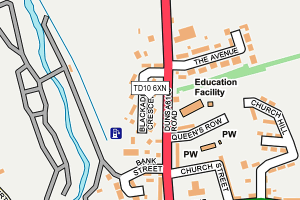 TD10 6XN map - OS OpenMap – Local (Ordnance Survey) TD10 6XN map - OS OpenMap – Local (Ordnance Survey)