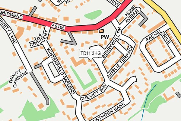 TD11 3HG map - OS OpenMap – Local (Ordnance Survey) TD11 3HG map - OS OpenMap – Local (Ordnance Survey)