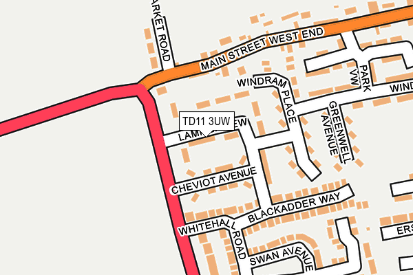 TD11 3UW map - OS OpenMap – Local (Ordnance Survey) TD11 3UW map - OS OpenMap – Local (Ordnance Survey)