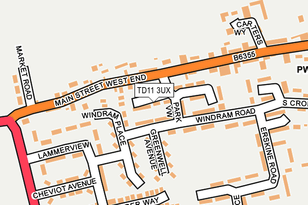 TD11 3UX map - OS OpenMap – Local (Ordnance Survey) TD11 3UX map - OS OpenMap – Local (Ordnance Survey)