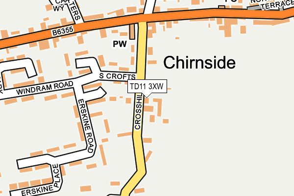 TD11 3XW map - OS OpenMap – Local (Ordnance Survey) TD11 3XW map - OS OpenMap – Local (Ordnance Survey)