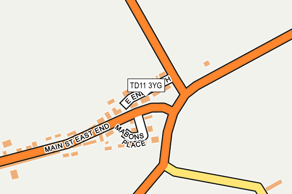 TD11 3YG map - OS OpenMap – Local (Ordnance Survey) TD11 3YG map - OS OpenMap – Local (Ordnance Survey)