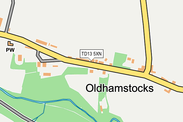 TD13 5XN map - OS OpenMap – Local (Ordnance Survey) TD13 5XN map - OS OpenMap – Local (Ordnance Survey)