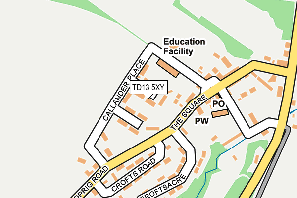 TD13 5XY map - OS OpenMap – Local (Ordnance Survey) TD13 5XY map - OS OpenMap – Local (Ordnance Survey)