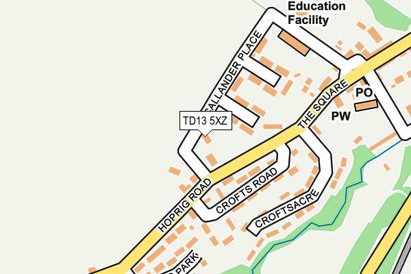 TD13 5XZ map - OS OpenMap – Local (Ordnance Survey) TD13 5XZ map - OS OpenMap – Local (Ordnance Survey)