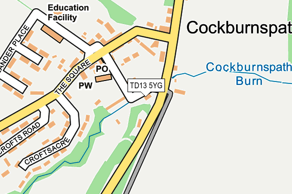 TD13 5YG map - OS OpenMap – Local (Ordnance Survey) TD13 5YG map - OS OpenMap – Local (Ordnance Survey)