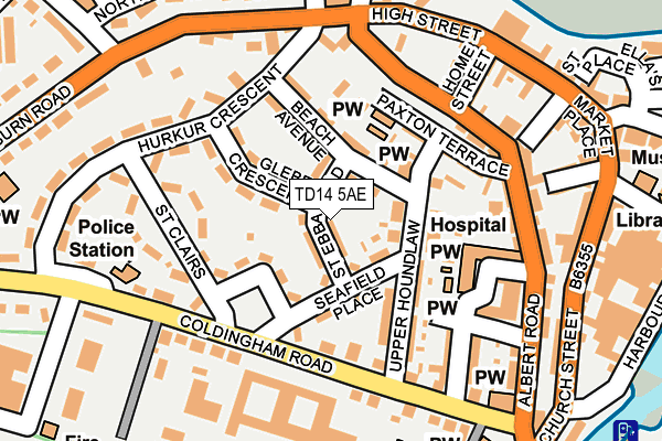 TD14 5AE map - OS OpenMap – Local (Ordnance Survey) TD14 5AE map - OS OpenMap – Local (Ordnance Survey)