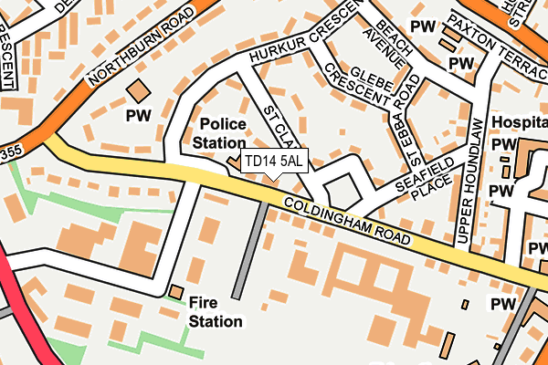 TD14 5AL map - OS OpenMap – Local (Ordnance Survey) TD14 5AL map - OS OpenMap – Local (Ordnance Survey)