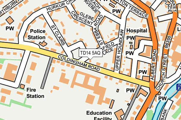 TD14 5AQ map - OS OpenMap – Local (Ordnance Survey) TD14 5AQ map - OS OpenMap – Local (Ordnance Survey)