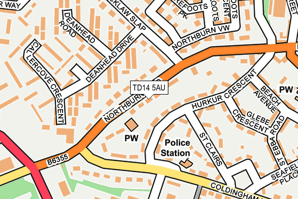 TD14 5AU map - OS OpenMap – Local (Ordnance Survey) TD14 5AU map - OS OpenMap – Local (Ordnance Survey)