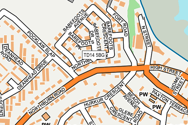 TD14 5BG map - OS OpenMap – Local (Ordnance Survey) TD14 5BG map - OS OpenMap – Local (Ordnance Survey)