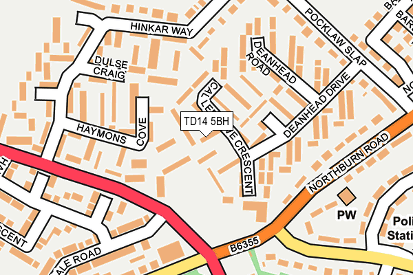 TD14 5BH map - OS OpenMap – Local (Ordnance Survey) TD14 5BH map - OS OpenMap – Local (Ordnance Survey)