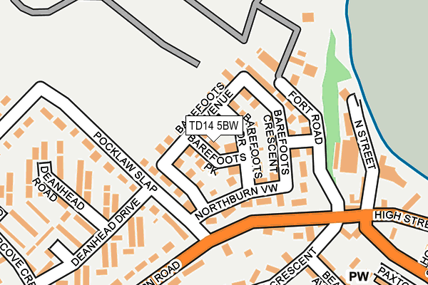 TD14 5BW map - OS OpenMap – Local (Ordnance Survey) TD14 5BW map - OS OpenMap – Local (Ordnance Survey)