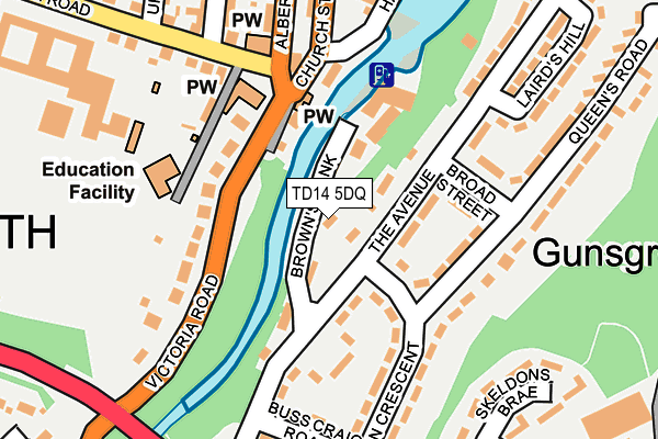 TD14 5DQ map - OS OpenMap – Local (Ordnance Survey)