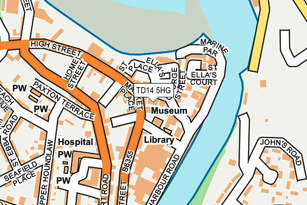TD14 5HG map - OS OpenMap – Local (Ordnance Survey) TD14 5HG map - OS OpenMap – Local (Ordnance Survey)