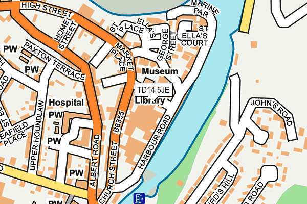 TD14 5JE map - OS OpenMap – Local (Ordnance Survey) TD14 5JE map - OS OpenMap – Local (Ordnance Survey)
