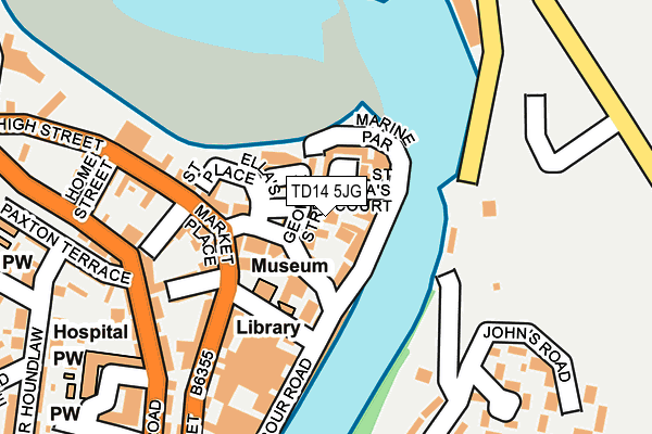 TD14 5JG map - OS OpenMap – Local (Ordnance Survey) TD14 5JG map - OS OpenMap – Local (Ordnance Survey)
