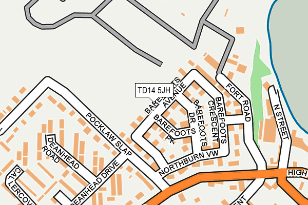 TD14 5JH map - OS OpenMap – Local (Ordnance Survey) TD14 5JH map - OS OpenMap – Local (Ordnance Survey)