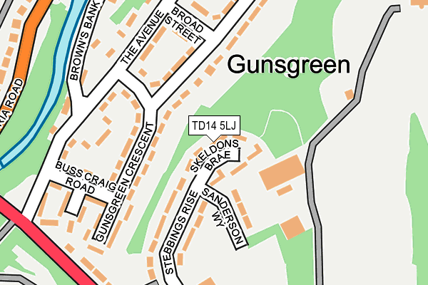 TD14 5LJ map - OS OpenMap – Local (Ordnance Survey)