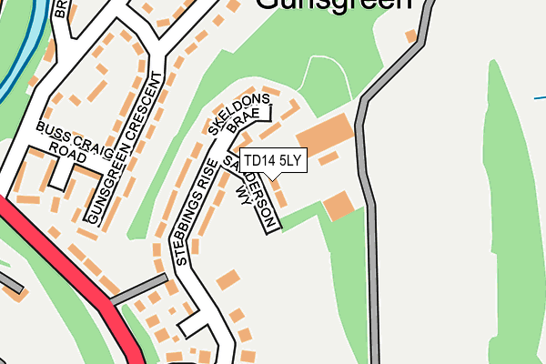TD14 5LY map - OS OpenMap – Local (Ordnance Survey) TD14 5LY map - OS OpenMap – Local (Ordnance Survey)