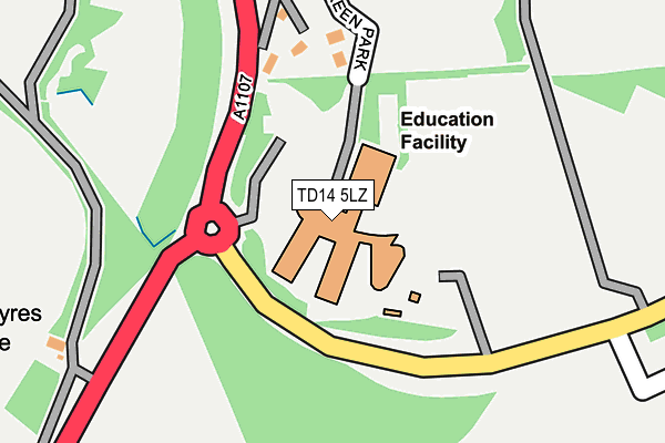 TD14 5LZ map - OS OpenMap – Local (Ordnance Survey)