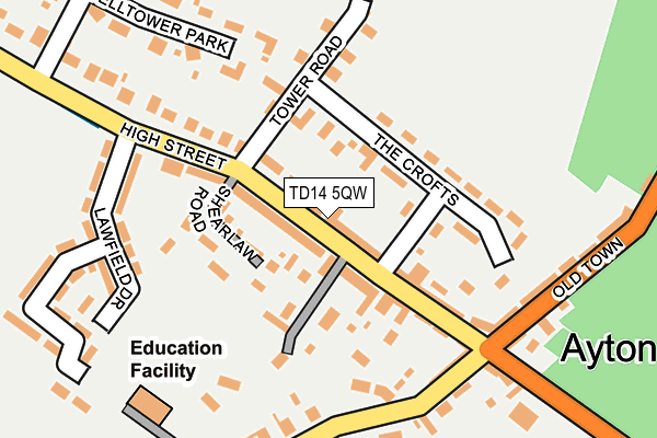 TD14 5QW map - OS OpenMap – Local (Ordnance Survey) TD14 5QW map - OS OpenMap – Local (Ordnance Survey)