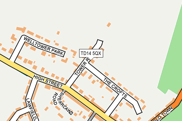TD14 5QX map - OS OpenMap – Local (Ordnance Survey) TD14 5QX map - OS OpenMap – Local (Ordnance Survey)