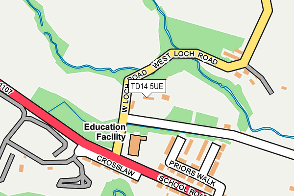 TD14 5UE map - OS OpenMap – Local (Ordnance Survey)