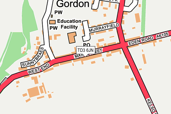 TD3 6JN map - OS OpenMap – Local (Ordnance Survey) TD3 6JN map - OS OpenMap – Local (Ordnance Survey)
