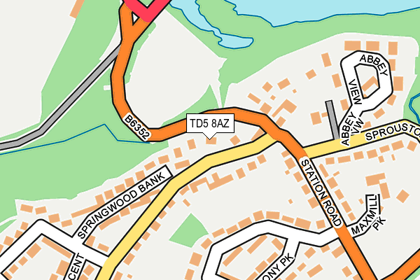 TD5 8AZ map - OS OpenMap – Local (Ordnance Survey) TD5 8AZ map - OS OpenMap – Local (Ordnance Survey)