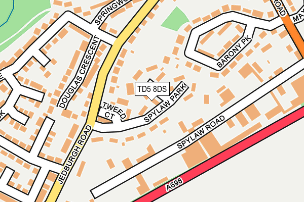 TD5 8DS map - OS OpenMap – Local (Ordnance Survey) TD5 8DS map - OS OpenMap – Local (Ordnance Survey)