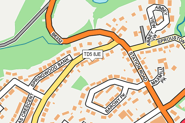 TD5 8JE map - OS OpenMap – Local (Ordnance Survey) TD5 8JE map - OS OpenMap – Local (Ordnance Survey)