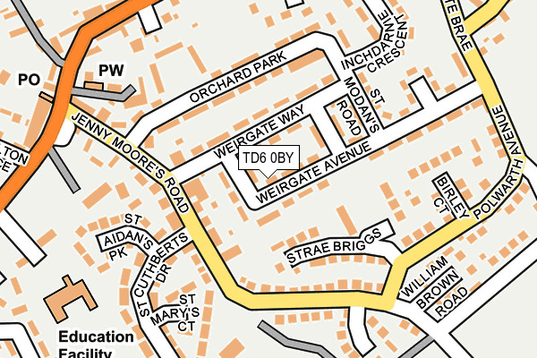 TD6 0BY map - OS OpenMap – Local (Ordnance Survey) TD6 0BY map - OS OpenMap – Local (Ordnance Survey)