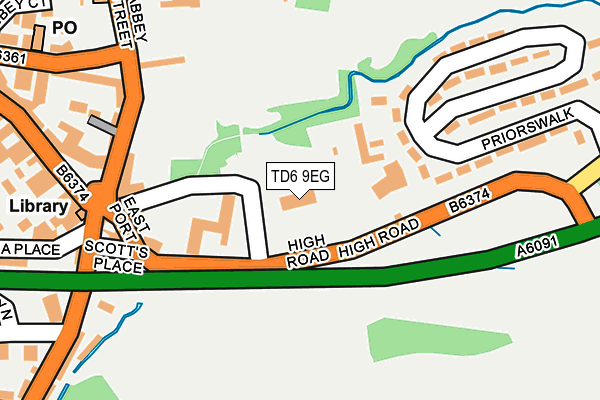 TD6 9EG map - OS OpenMap – Local (Ordnance Survey)