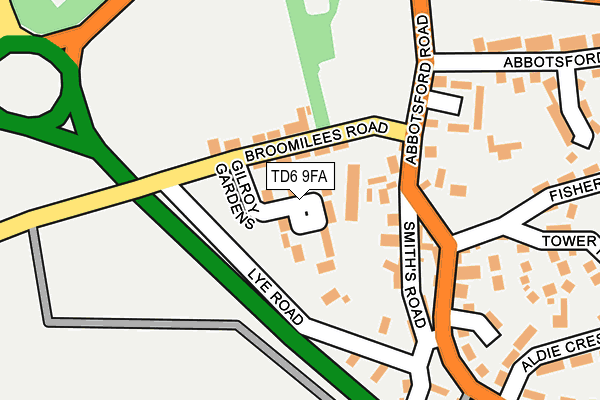TD6 9FA map - OS OpenMap – Local (Ordnance Survey) TD6 9FA map - OS OpenMap – Local (Ordnance Survey)