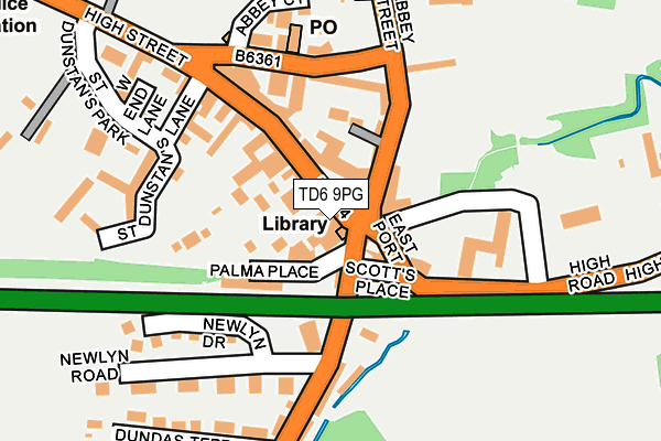 TD6 9PG map - OS OpenMap – Local (Ordnance Survey) TD6 9PG map - OS OpenMap – Local (Ordnance Survey)
