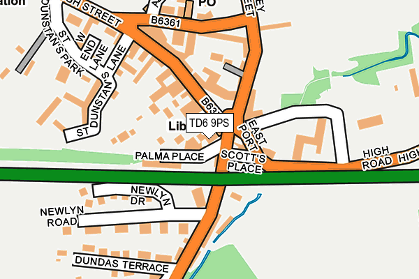 TD6 9PS map - OS OpenMap – Local (Ordnance Survey) TD6 9PS map - OS OpenMap – Local (Ordnance Survey)