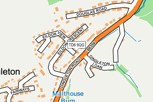 TD6 9QG map - OS OpenMap – Local (Ordnance Survey) TD6 9QG map - OS OpenMap – Local (Ordnance Survey)