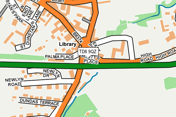 TD6 9QZ map - OS OpenMap – Local (Ordnance Survey) TD6 9QZ map - OS OpenMap – Local (Ordnance Survey)