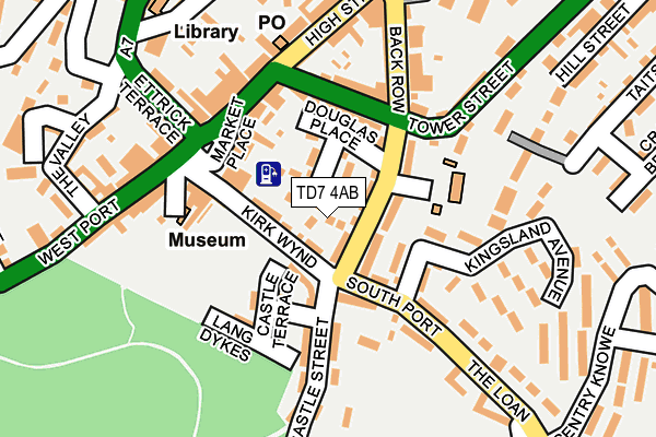 TD7 4AB map - OS OpenMap – Local (Ordnance Survey) TD7 4AB map - OS OpenMap – Local (Ordnance Survey)