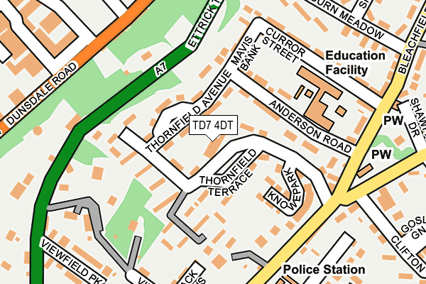 TD7 4DT map - OS OpenMap – Local (Ordnance Survey) TD7 4DT map - OS OpenMap – Local (Ordnance Survey)