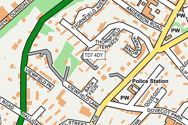 TD7 4DY map - OS OpenMap – Local (Ordnance Survey) TD7 4DY map - OS OpenMap – Local (Ordnance Survey)