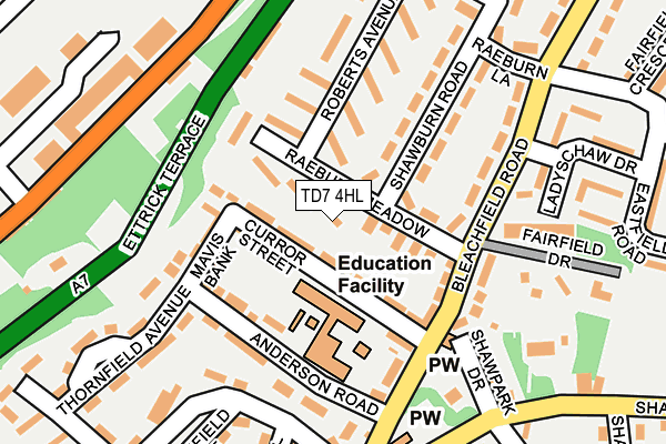 TD7 4HL map - OS OpenMap – Local (Ordnance Survey) TD7 4HL map - OS OpenMap – Local (Ordnance Survey)