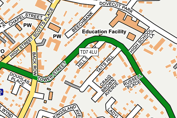 TD7 4LU map - OS OpenMap – Local (Ordnance Survey) TD7 4LU map - OS OpenMap – Local (Ordnance Survey)