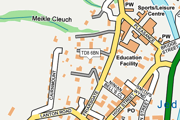TD8 6BN map - OS OpenMap – Local (Ordnance Survey) TD8 6BN map - OS OpenMap – Local (Ordnance Survey)