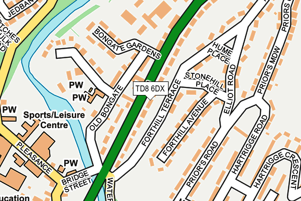 TD8 6DX map - OS OpenMap – Local (Ordnance Survey) TD8 6DX map - OS OpenMap – Local (Ordnance Survey)