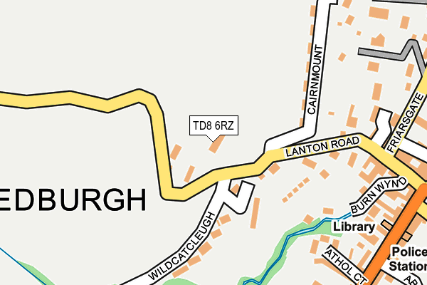 TD8 6RZ map - OS OpenMap – Local (Ordnance Survey) TD8 6RZ map - OS OpenMap – Local (Ordnance Survey)