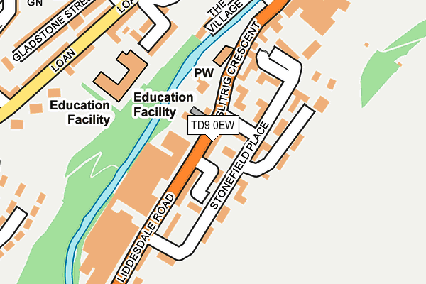 TD9 0EW map - OS OpenMap – Local (Ordnance Survey)