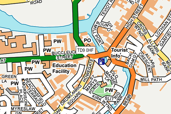 TD9 0HF map - OS OpenMap – Local (Ordnance Survey)