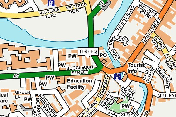 TD9 0HQ map - OS OpenMap – Local (Ordnance Survey)